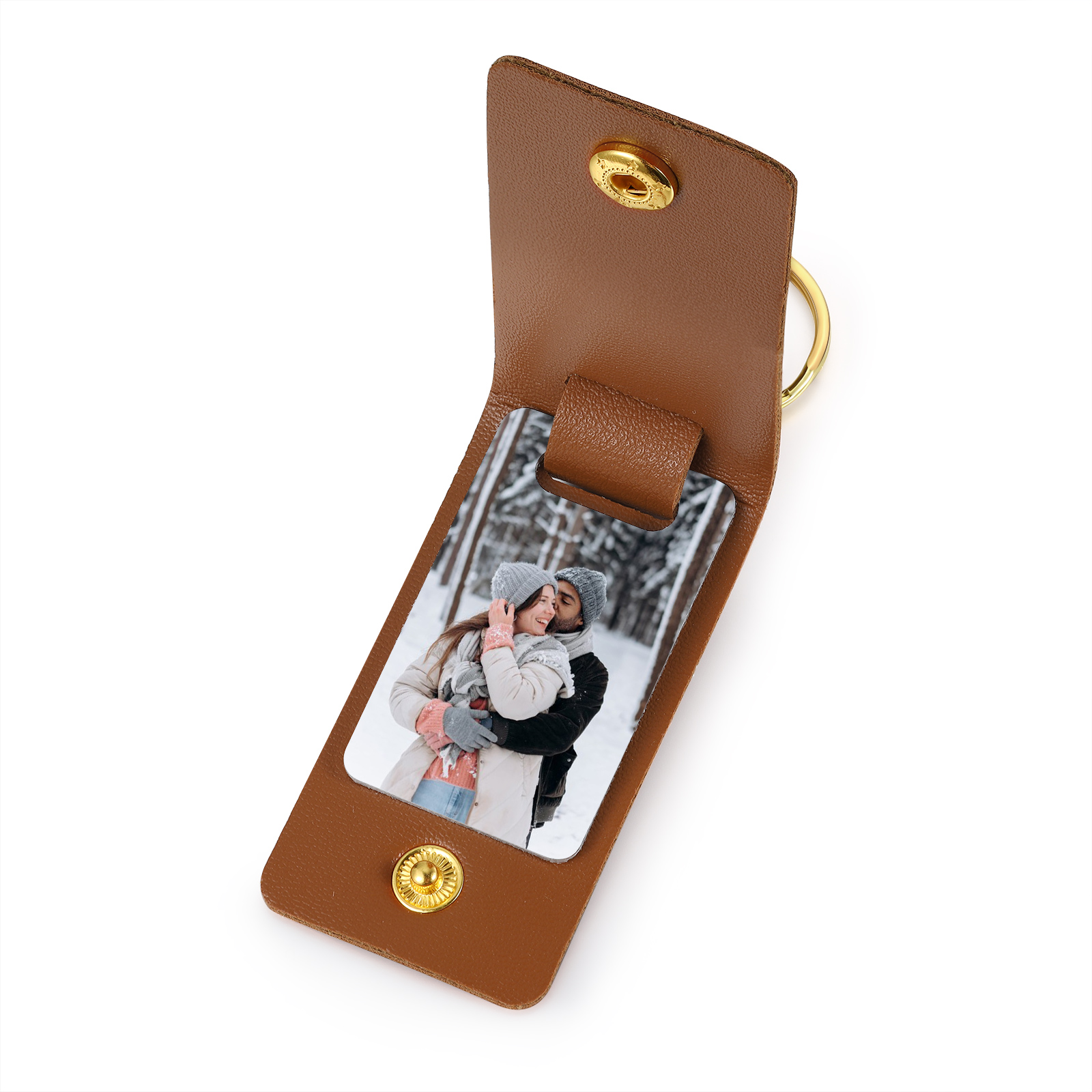 Personalised Photo Keychain Customised with Text Leather Keyring Couple Keychain Gift for Him/her-Jessemade AU