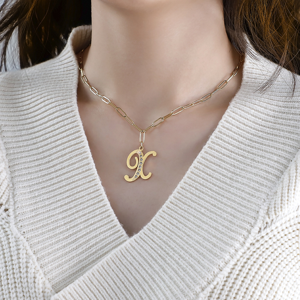 Personalised 1 Letter Women's Necklace Alphabet Necklace-Jessemade AU