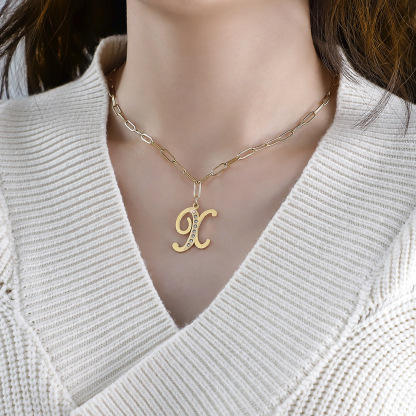 Personalised 1 Letter Women's Necklace Alphabet Necklace-Jessemade AU