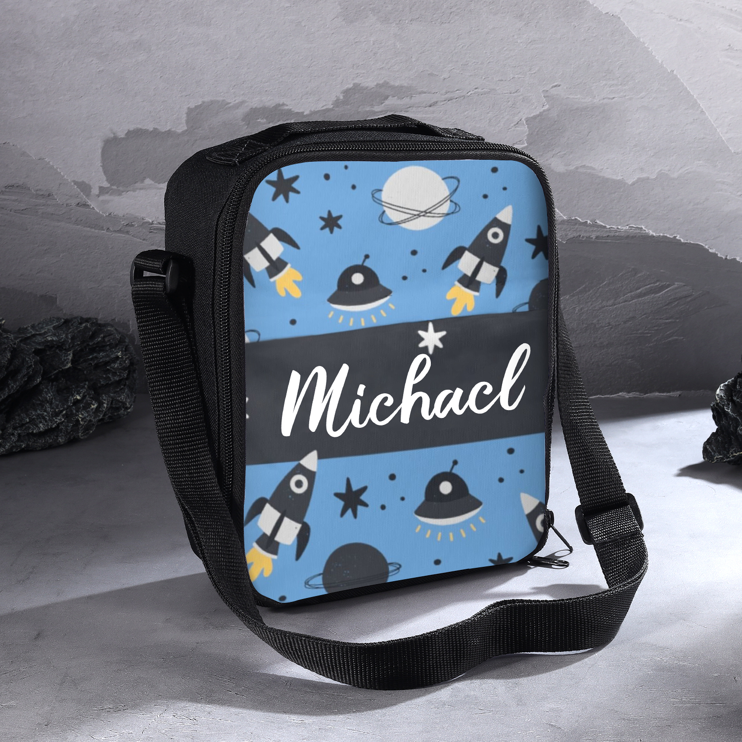Custom Name Lunch Bag Personalised Rocket Lunch Box  Gifts for Kids-Jessemade AU