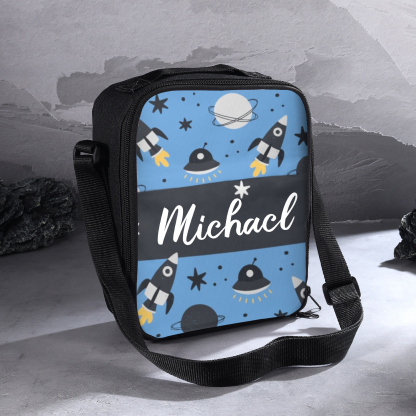 Custom Name Lunch Bag Personalised Rocket Lunch Box  Gifts for Kids-Jessemade AU