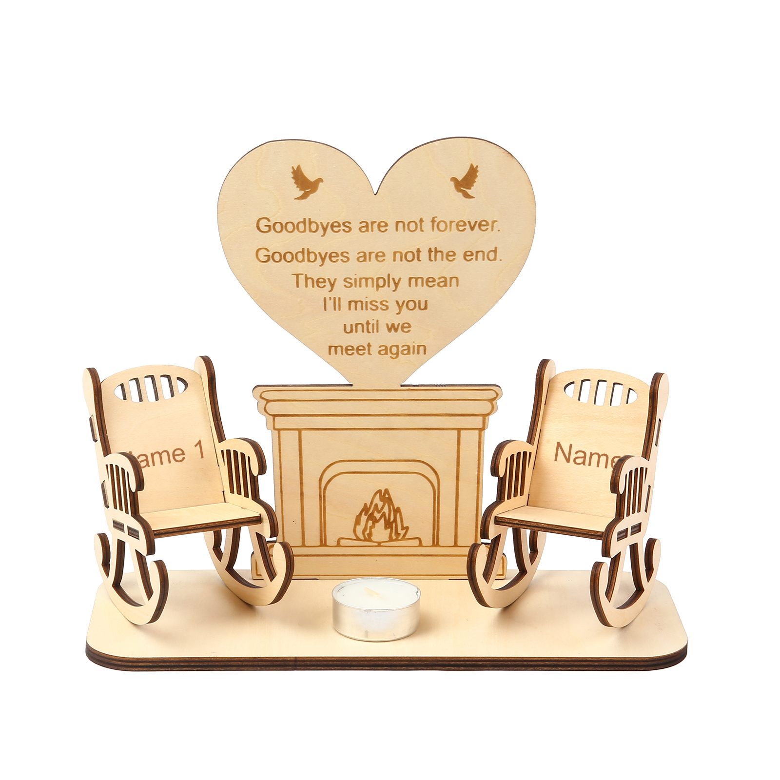 Christmas in Heaven Rocking Chair Ornament Custom 2 Names Memorial Gifts - Goodbyes Are Not Forever.-Jessemade AU