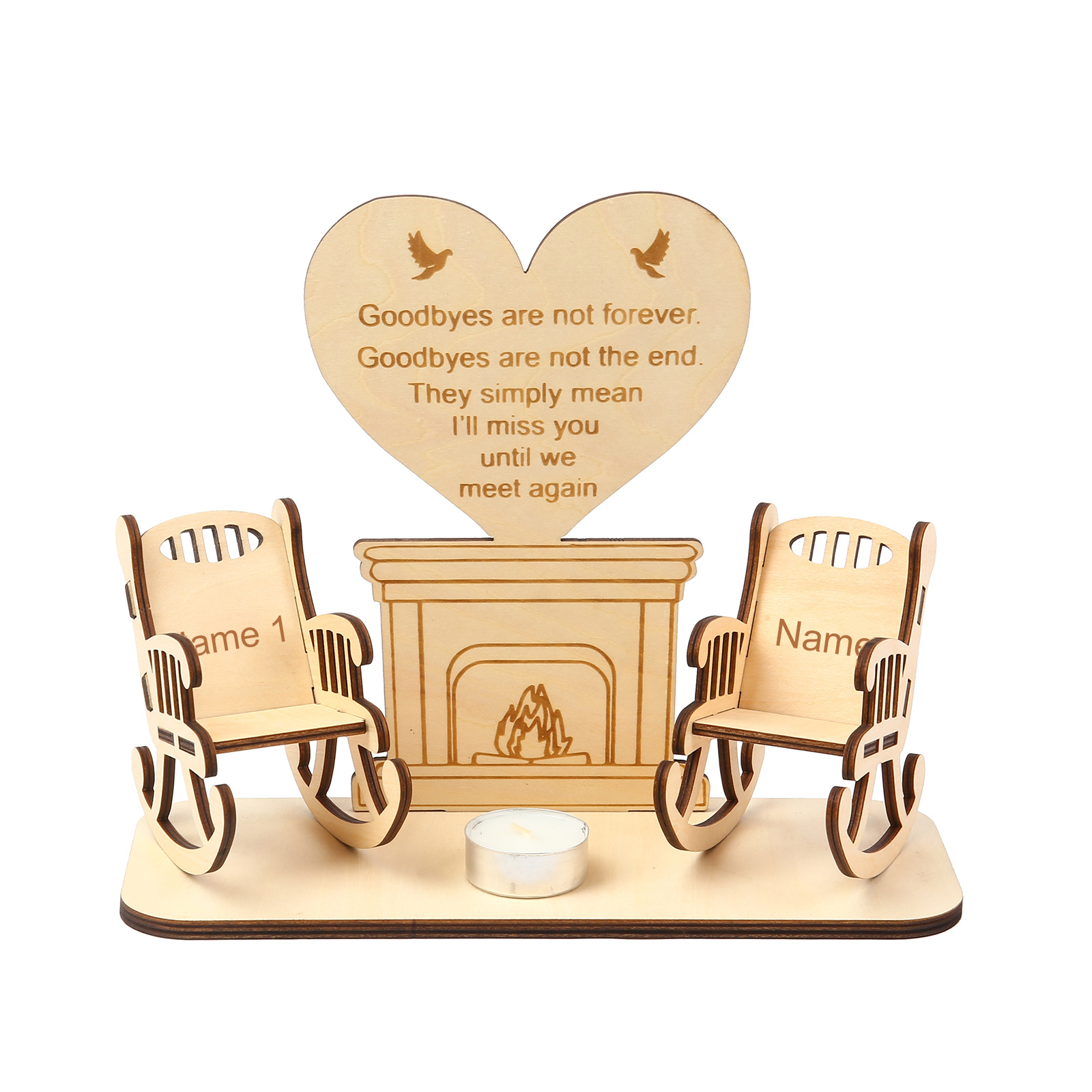 Christmas in Heaven Rocking Chair Ornament Custom 2 Names Memorial Gifts - Goodbyes Are Not Forever.-Jessemade AU