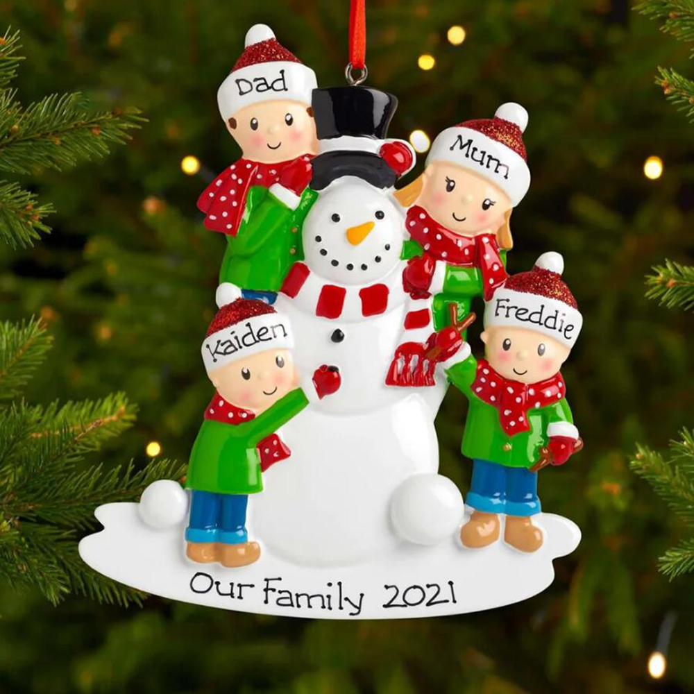 Personalised Family Christmas Ornament Custom 4 Names Hanging Ornament Gifts For Family-Jessemade AU