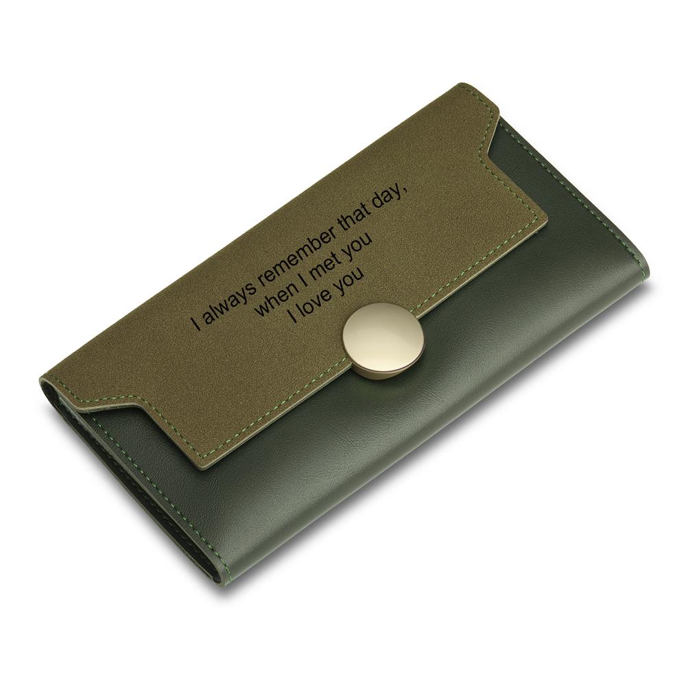 Personalised Leather Wallet Engraved Photo Long Purse Gifts For Men-Jessemade AU