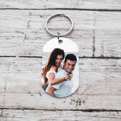Personalised Couple Photo Keychain Custom 2 Names & Date Keyring "Always & Forever" Valentine's Day Gift For Couples-Jessemade AU
