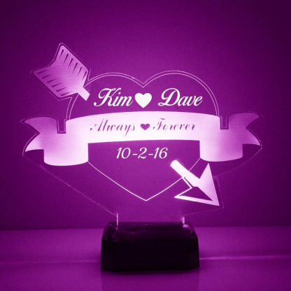 Personalised 7 Colours Changing Night Light Custom Name LED Lamp Gifts For Couple-Jessemade AU