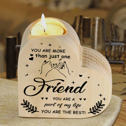 To My Friend Heart Candle Holder Wooden Pinky Swear Candlesticks - You Are More Than Just One Friend-Jessemade AU