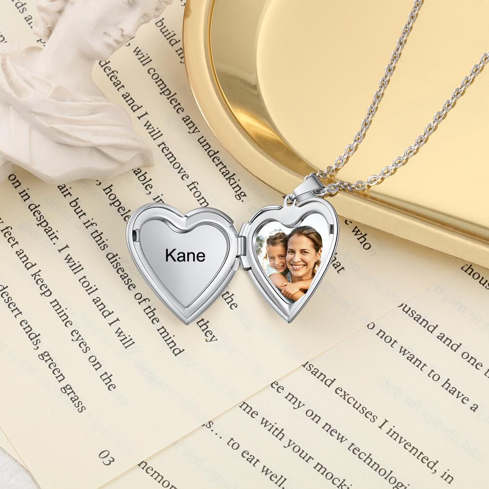 Personalised Heart Photo Locket Necklace Custom Photo Necklace Gifts For Her-Jessemade AU