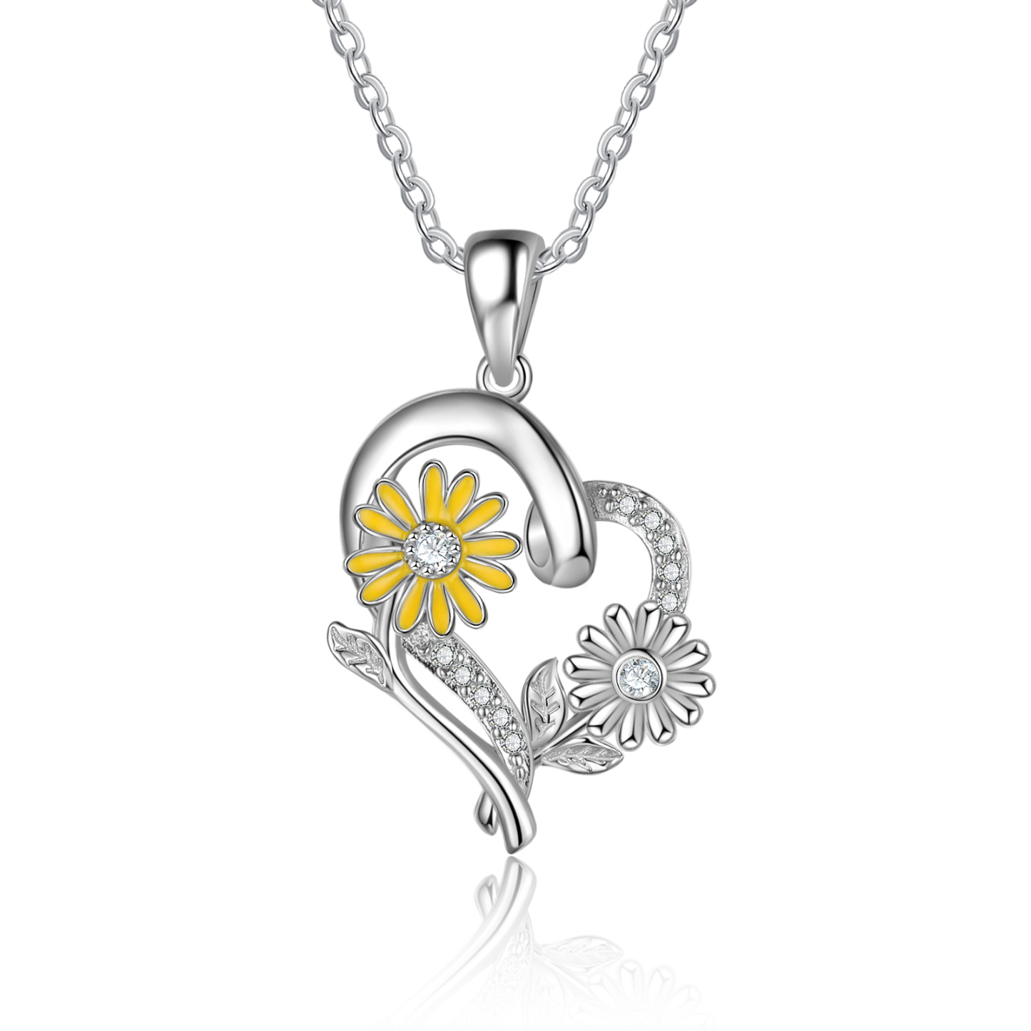 Personalised April Birthflower Necklace With Birthstones Custom 1 Name Necklace For Her-Jessemade AU