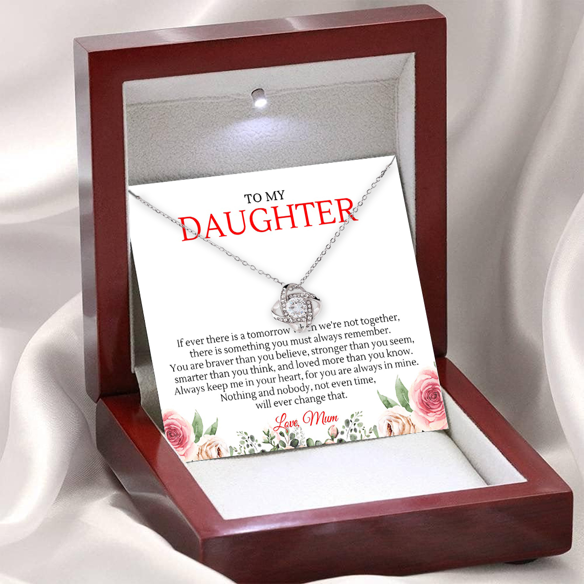 To My Daughter Love Knot Necklace Mum to Daughter Special Birthday Gift-Jessemade AU