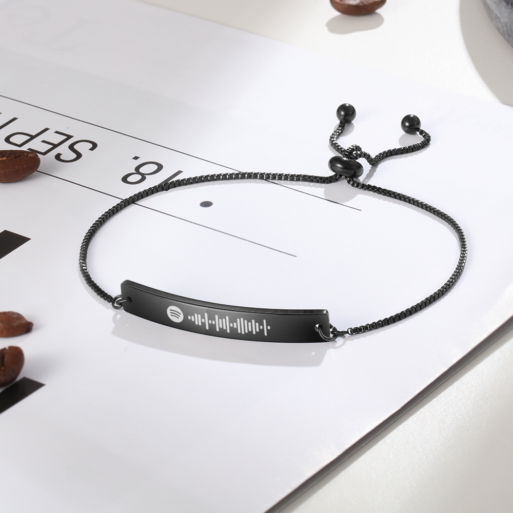 Personalised Spotify Code Music Bracelet-Four Colour-Black,Silver,Gold,Rose Gold-Jessemade AU
