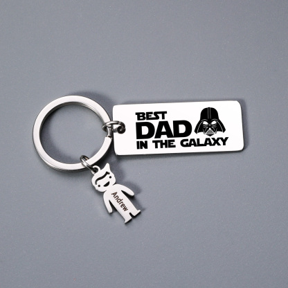 Personalised Best Dad in The Galaxy Keychain with 1 Kid Charm Father's Day Gift-Jessemade AU