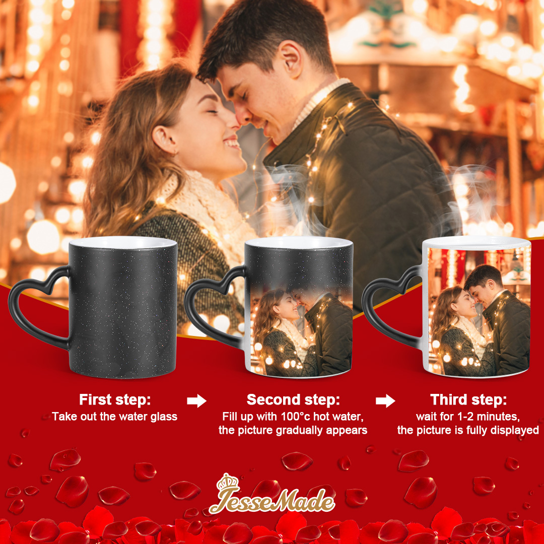 Personalised Photo Colour Changing Mug Custom Lettering Picture Mug-Jessemade AU