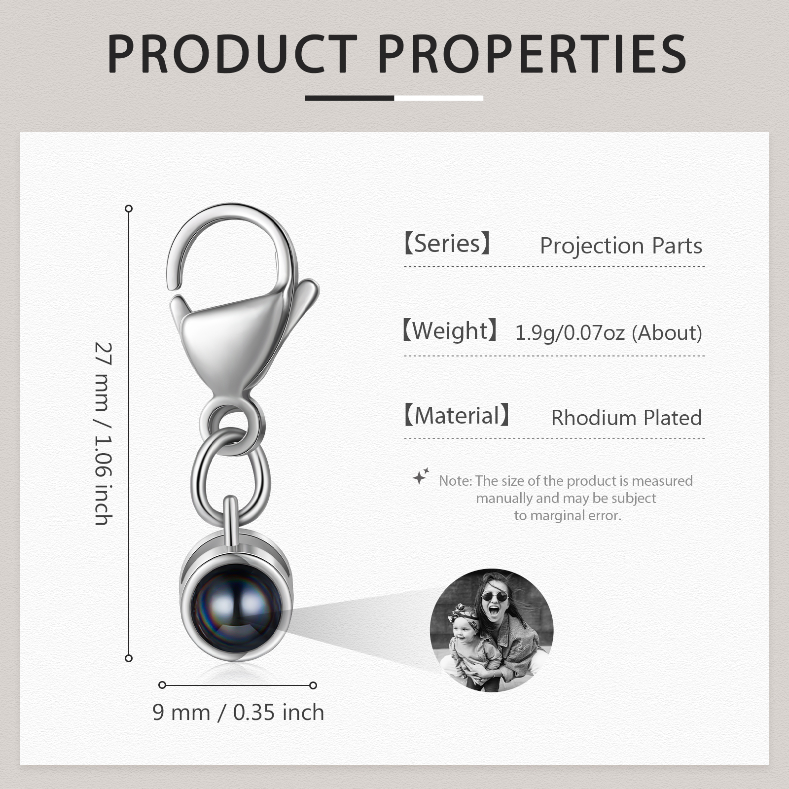 Personalised Projection Keychain Custom Photo Keyring Gift For Family/Friend/Couple-Jessemade AU