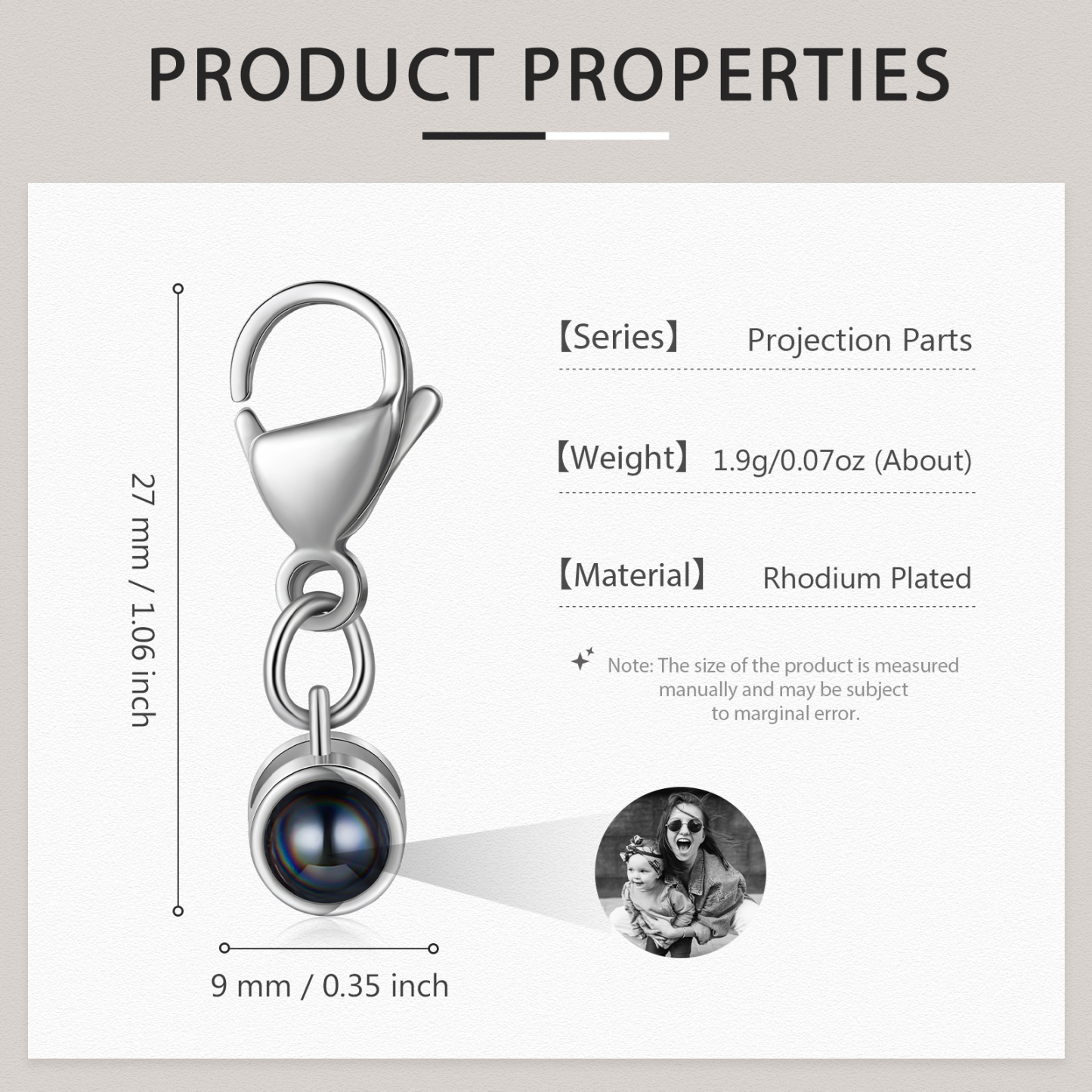 Personalised Projection Keychain Custom Photo Keyring Gift For Family/Friend/Couple-Jessemade AU