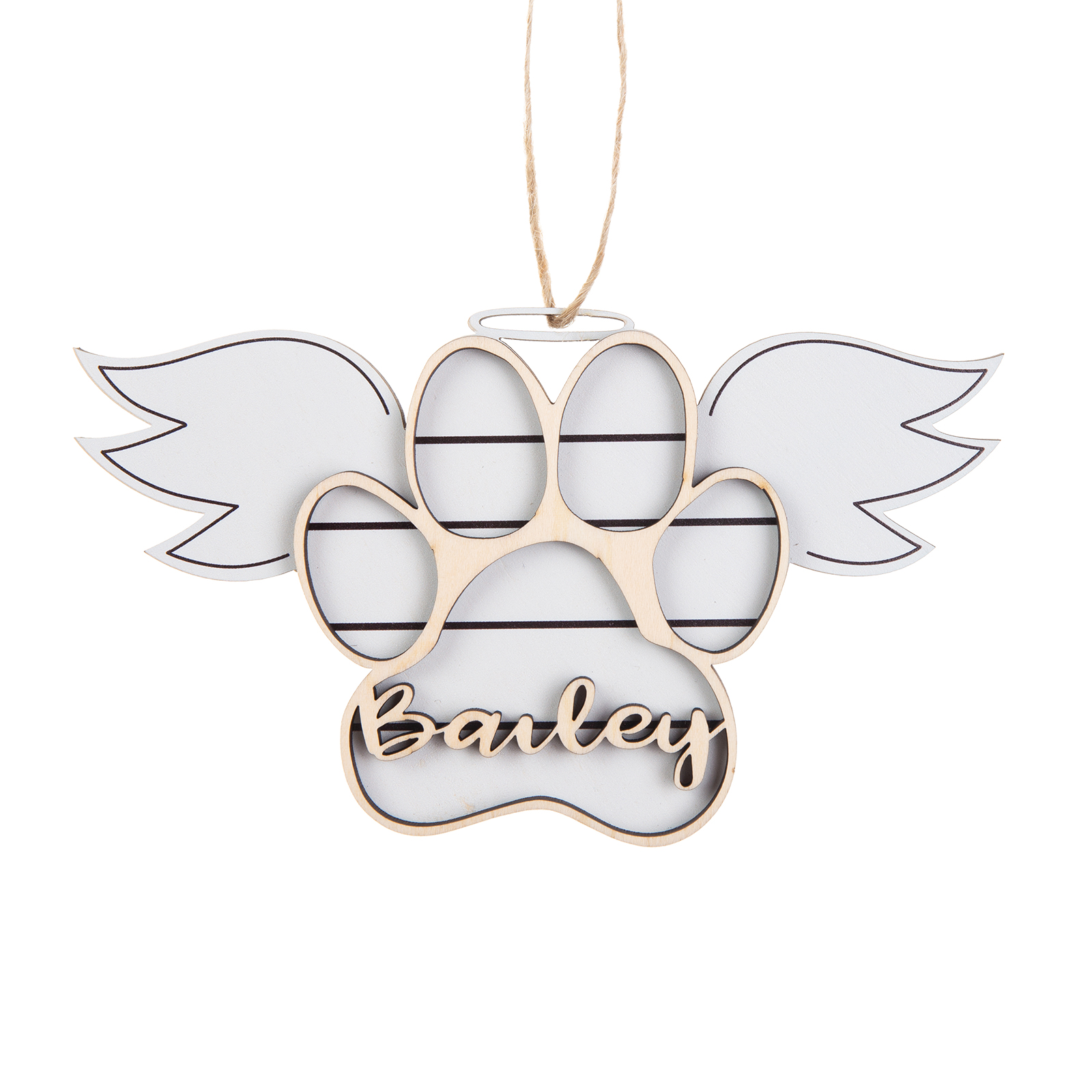 Personalised Dog Paw Christmas Ornament Angel Wings Hanging Ornament-Jessemade AU