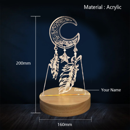 Personalised Dream Catcher Night Light Custom Name Gifts For Kids-Jessemade AU