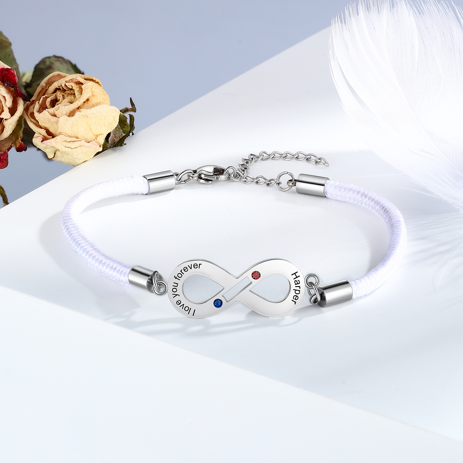 Valentines Day Gifts Personalised Matching Couple Bracelet Custom Names Infinity Love For Couple-Jessemade AU