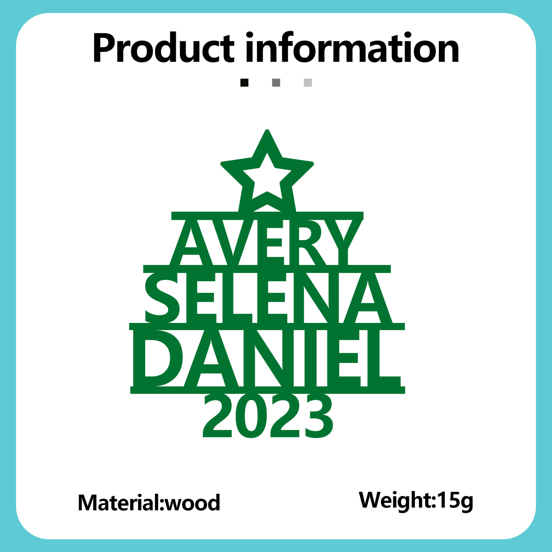 3 Names - Personalised Christmas Tree Ornaments Customised Name Xmas Wooden Decor Gifts for Family Friends-Jessemade AU