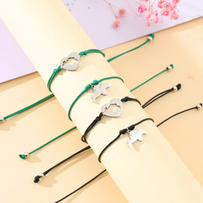 2 Pcs Elephant Bracelet Set Black Adjustable Bracelet First Day of School Gifts for Kids-Jessemade AU