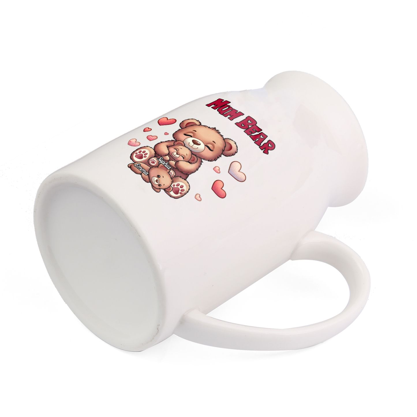 Personalised Ceramic Flower Vase Custom 2–8 Names & 1 Text Bear Family Vase Gift for Mother/Grandma-Jessemade AU