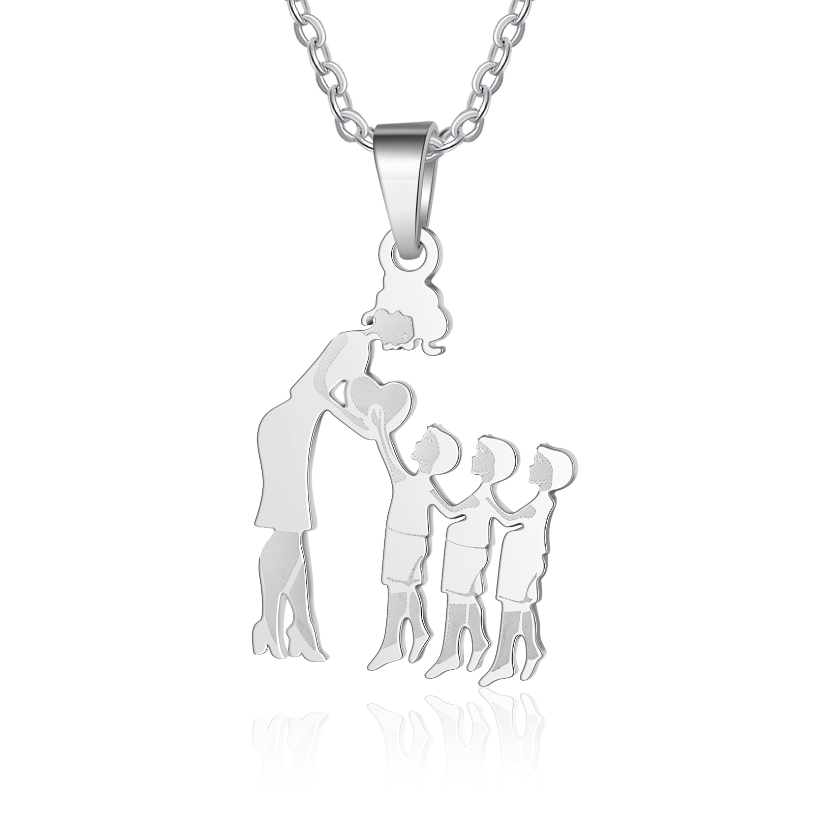 Women Necklace Mother & 3 Sons Pendant Necklace Stainless Steel Mother's Day Gifts for Mum-Jessemade AU