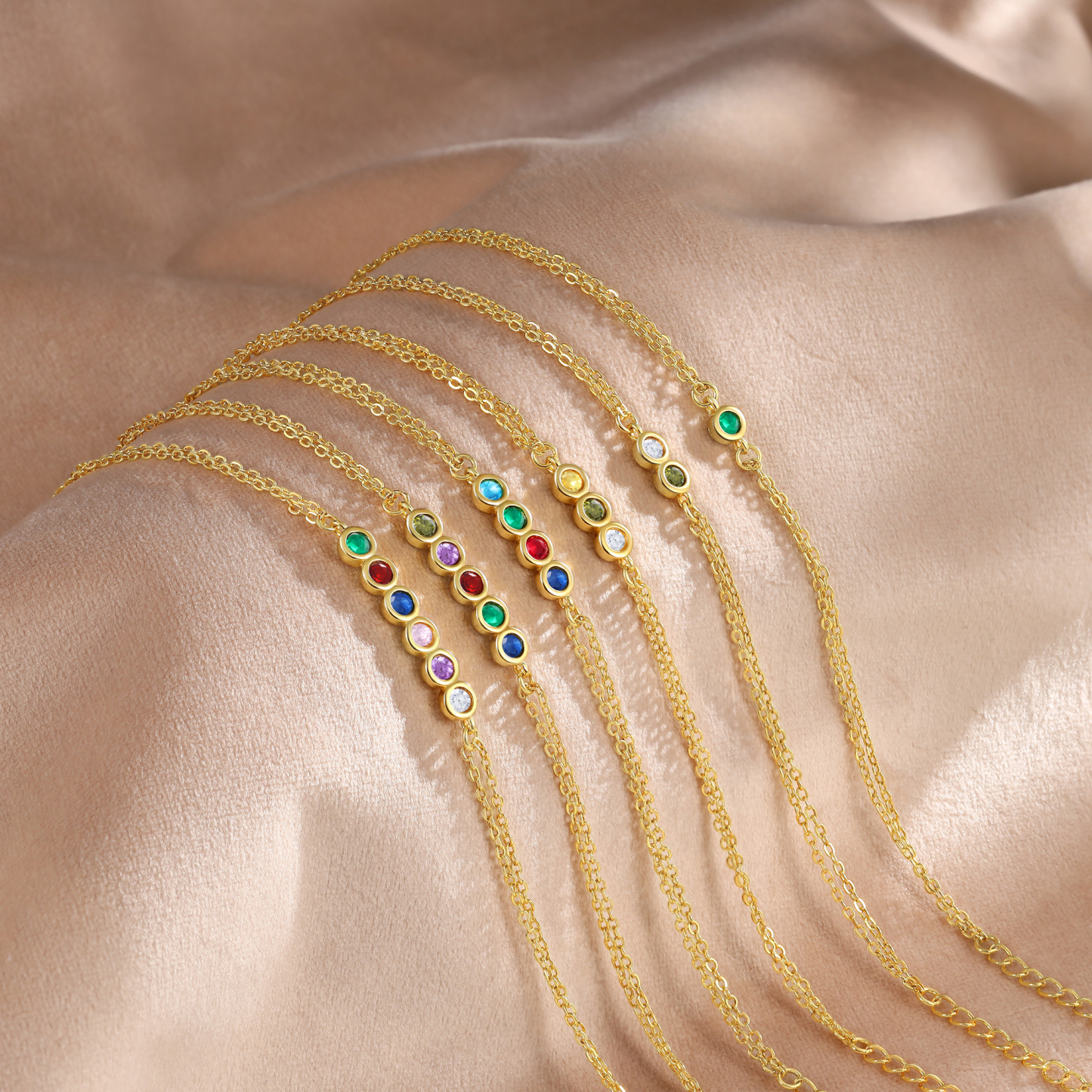 Personalised Bracelet Custom 1 Birthstone Adjustable Bracelet Gifts for Ladies Girls-Jessemade AU