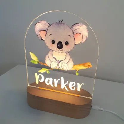 Personalised Koala Night Light Custom Name LED Lamp Baby Gift for Kids-Jessemade AU