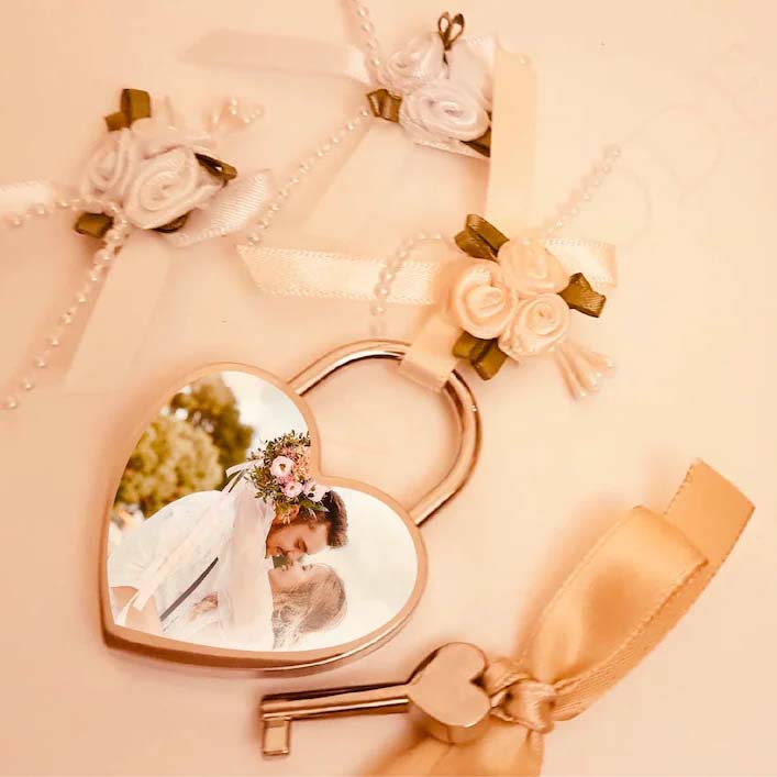 Personalised Heart Love Lock Custom Photo Padlocks Gifts For Couple-Jessemade AU