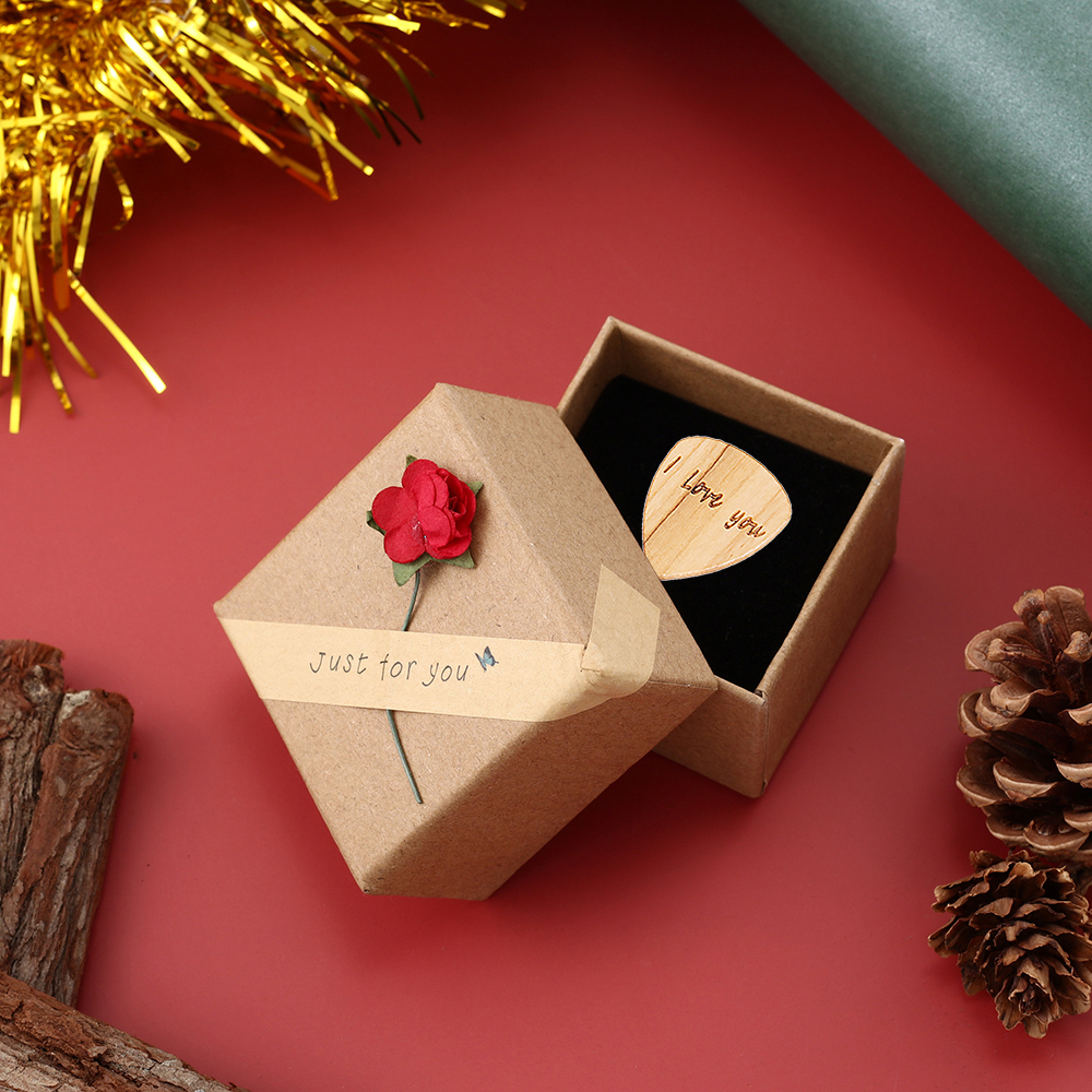 Personalised Guitar Picks Case Plectrum Box 3 Pcs Guitar Pick Wooden-Jessemade AU