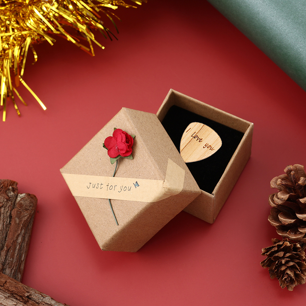 Personalised Guitar Picks Case Plectrum Box 3 Pcs Guitar Pick Wooden-Jessemade AU