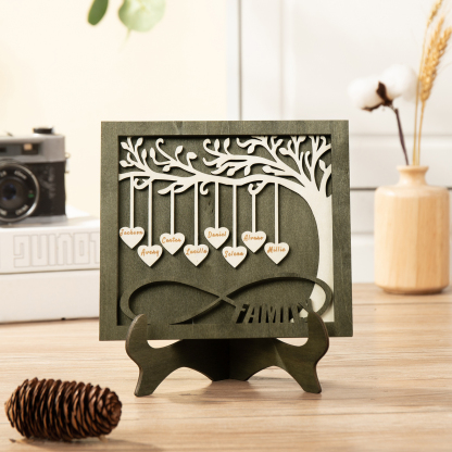 Custom Family Tree Sign with 8 Names Wooden Keepsake Gifts-Jessemade AU