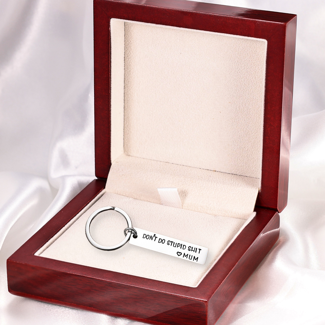 Don't Do Stupid Keychain Funny Gift for Kids Teenagers-Jessemade AU