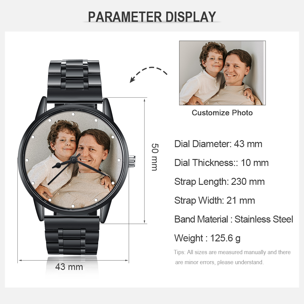 Personalised Photo Watch Custom 1 Photo Watch Band Mechanical Watch Gifts for Him-Jessemade AU