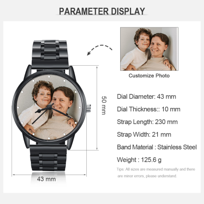 Personalised Photo Watch Custom 1 Photo Watch Band Mechanical Watch Gifts for Him-Jessemade AU