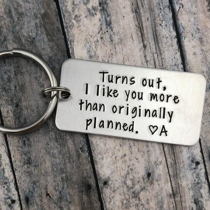 Personalised Initial Couple Keychain "Turns Out, I Like You More Than Originally Planned" Keyring-Jessemade AU