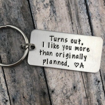 Personalised Initial Couple Keychain "Turns Out, I Like You More Than Originally Planned" Keyring-Jessemade AU