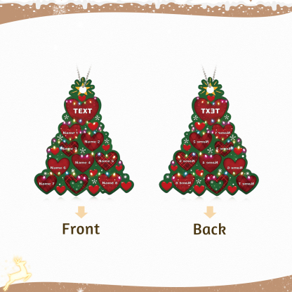 8 Names - Personalised Christmas Tree Ornament Customised Name & Text Acrylic Love Hanging Ornaments Gift for Family-Jessemade AU