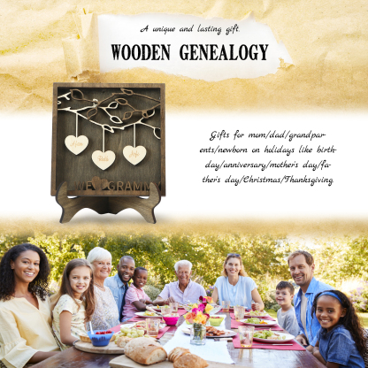 Custom Family Tree Sign Engrave 3 Names Wooden Family Frame Home Decor-Jessemade AU