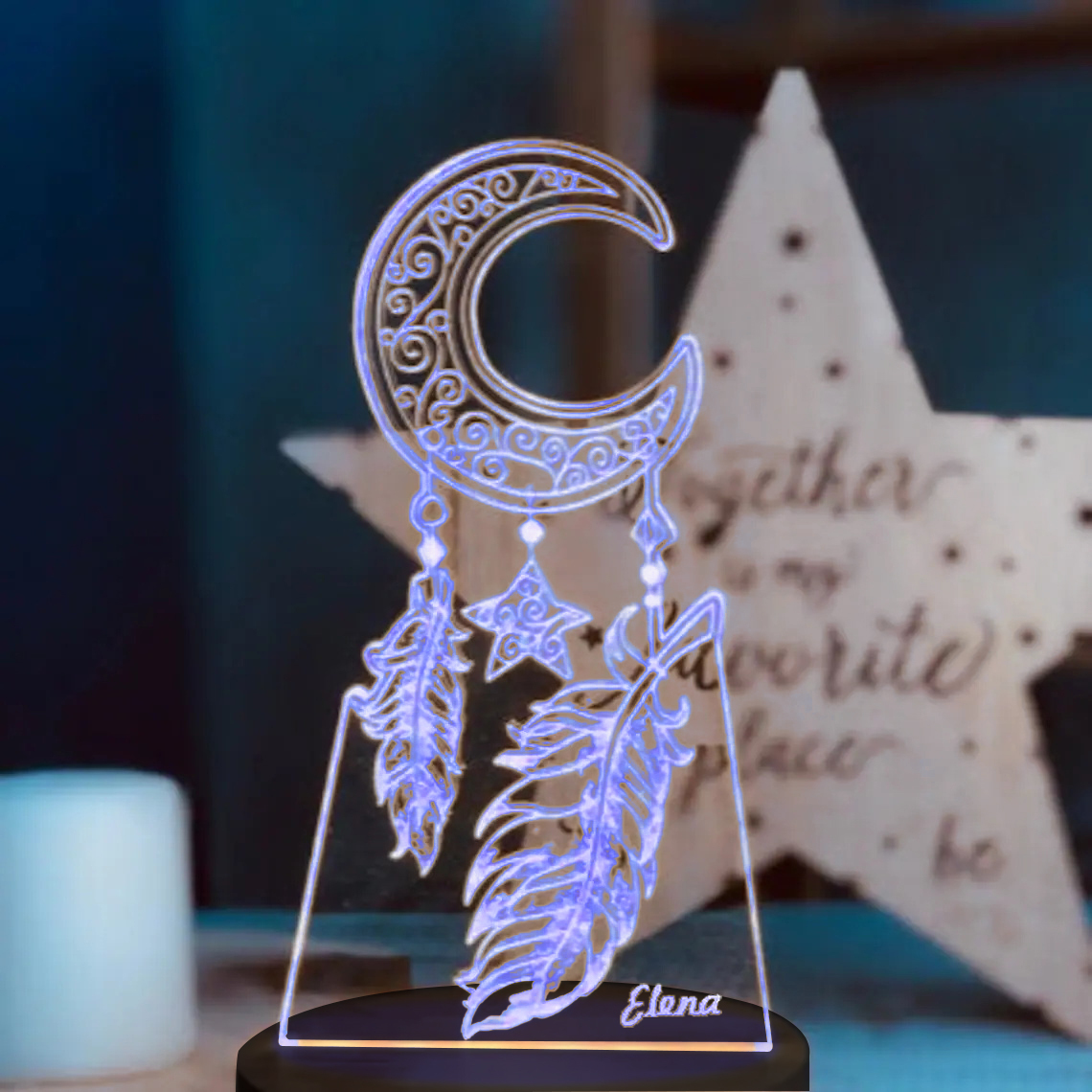 Personalised Dream Catcher Night Light Custom Name Gifts For Kids-Jessemade AU