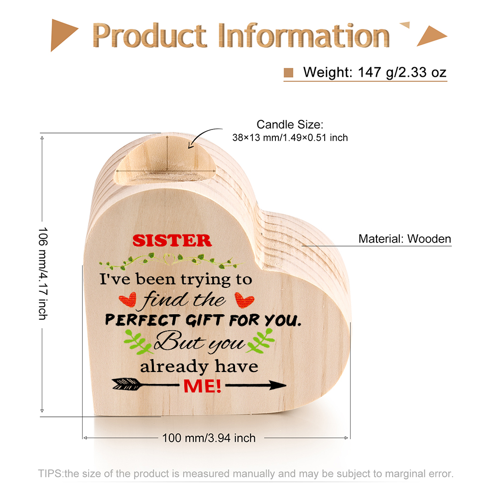 To My Sister Candle Holder Wooden Candlesticks Gift For Bestie - You Already Have Me-Jessemade AU