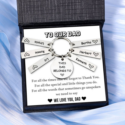 6 Names - Personalised Name Keychain Stainless Steel Keychain Special Gift for Mummy/Dad-Jessemade AU