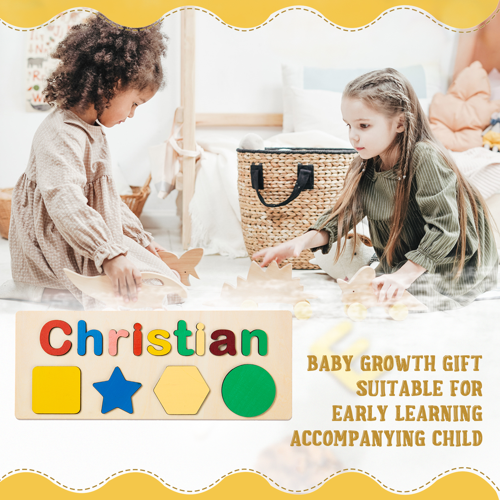 Personalised Kid's Wooden Name Alphabet Puzzle Toy for Toddlers Early Learning Child Toy-Jessemade AU