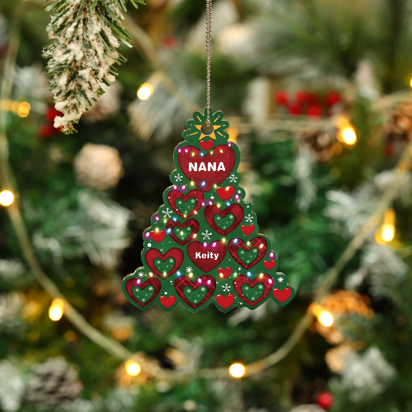 1 Name - Personalised Christmas Tree Ornament Customised Name & Text Acrylic Love Hanging Ornaments Gift for Family-Jessemade AU