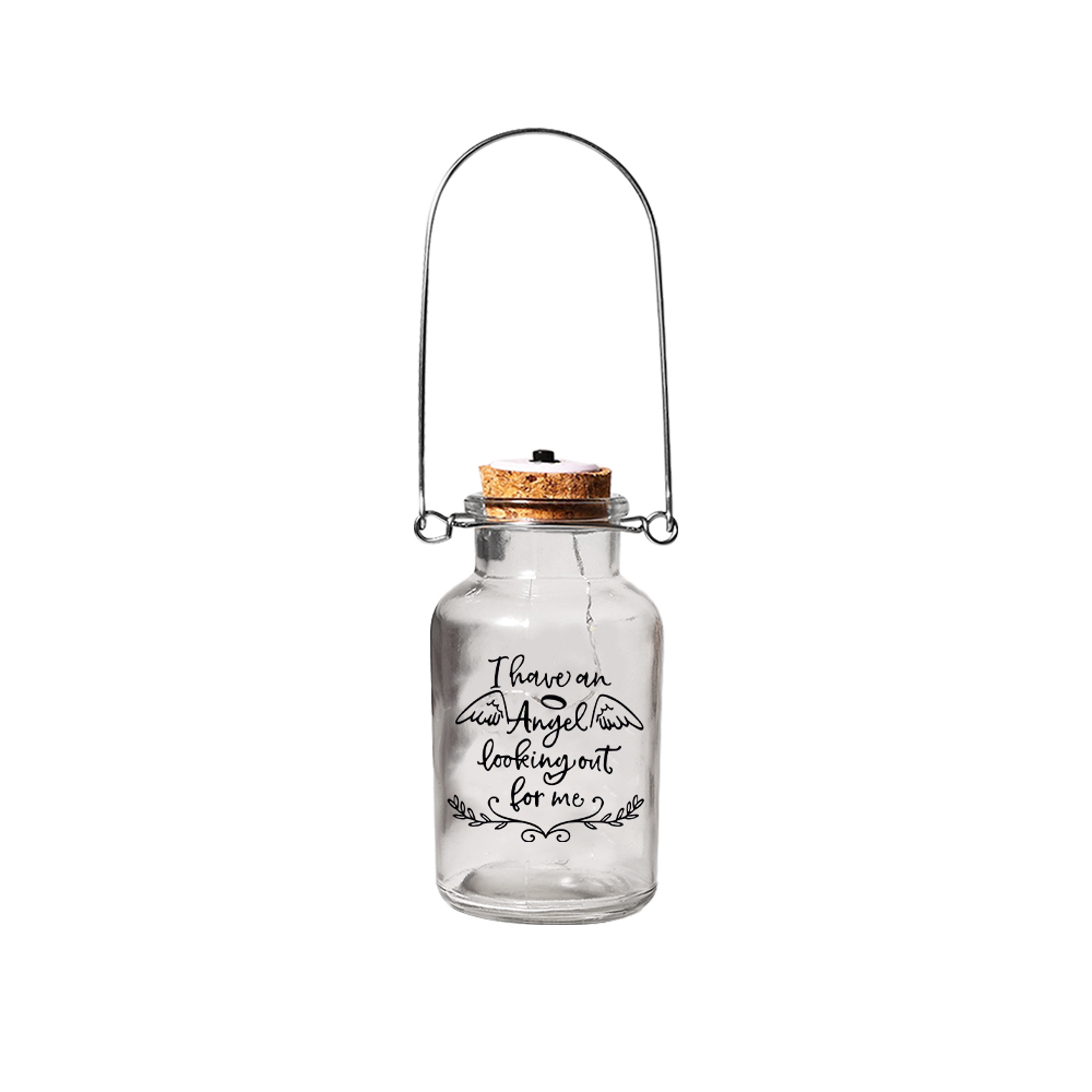 Memorial Jar Night Light - I Have An Angel Looking Out For Me - LED Lamp Memorial Bottle-Jessemade AU