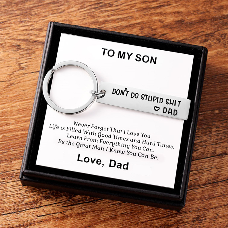 Don't Do Stupid Love Mum Keychain Funny Gift for Your Kids