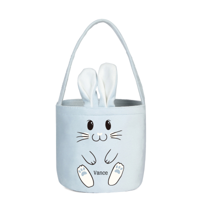 Personalised Bunny Tote Bag Customised With Name Bucket Bag Bunny Basket Easter Gifts-Jessemade AU