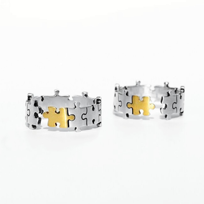 Couple Ring Set Matching Rings Puzzle Adjustable Ring Gift for Couple-Jessemade AU