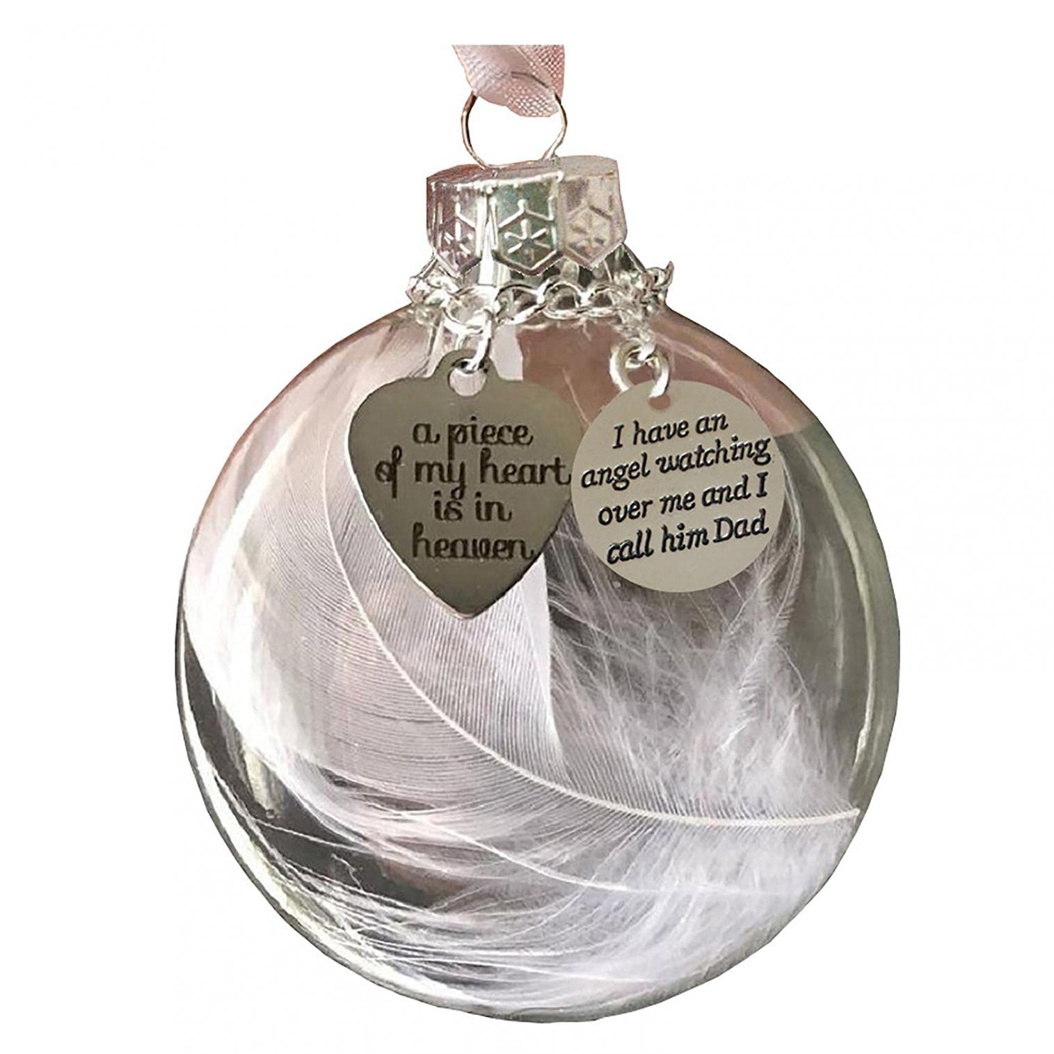 Feather Ball Memorial Ornament "A Piece of My Heart Is In Heaven"-Jessemade AU